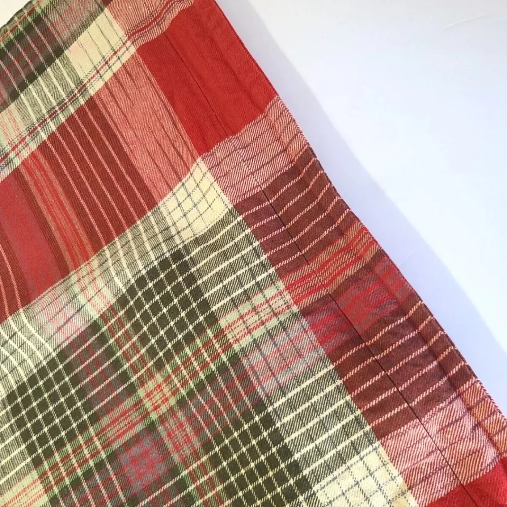 Pottery Barn Red Tan Cream Plaid Jackson Pillow Sham Set Of 2 24" X 24" - Picture 6 of 8